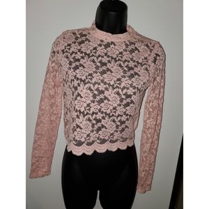Baby pink lace top